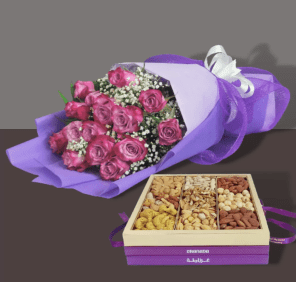 purple roses and nuts